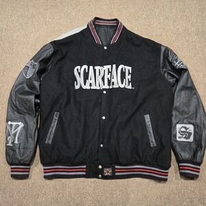 VTG Scarface Jacket JH Designs  Mens 6XL Black Embroidered The World Is Yours